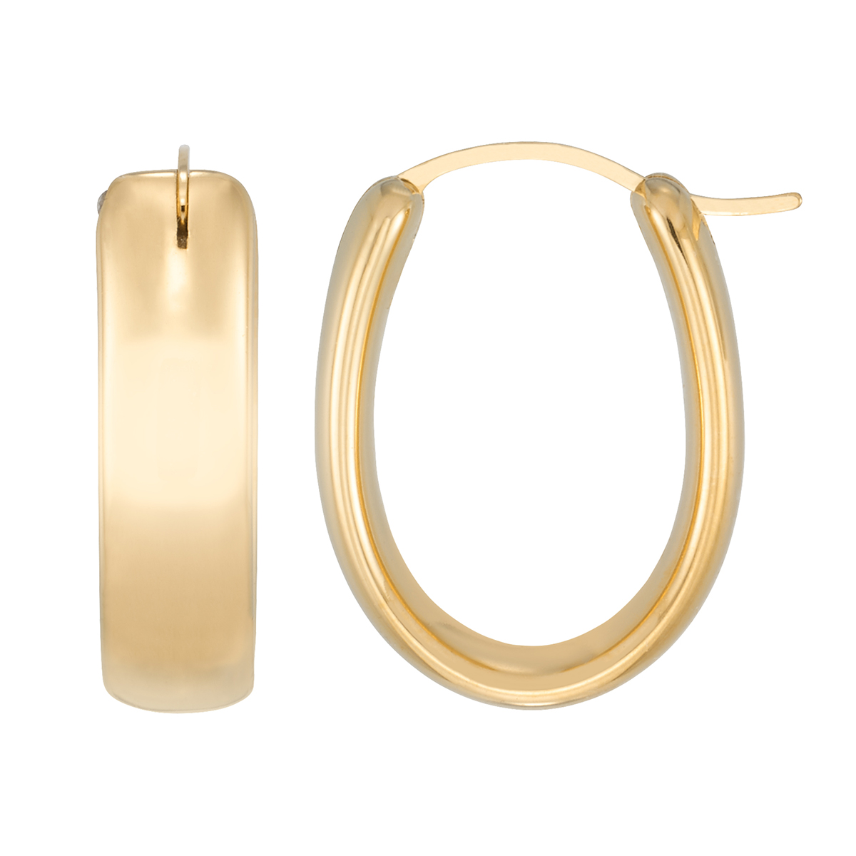 Evergold 14kt. Gold Over Resin Polished Oval Hoop Earrings