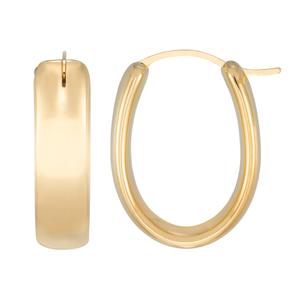 Evergold 14kt. Gold Over Resin Polished Oval Hoop Earrings