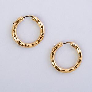 Evergold(tm) 14kt. Gold Over Resin Swirl Hoop Earrings