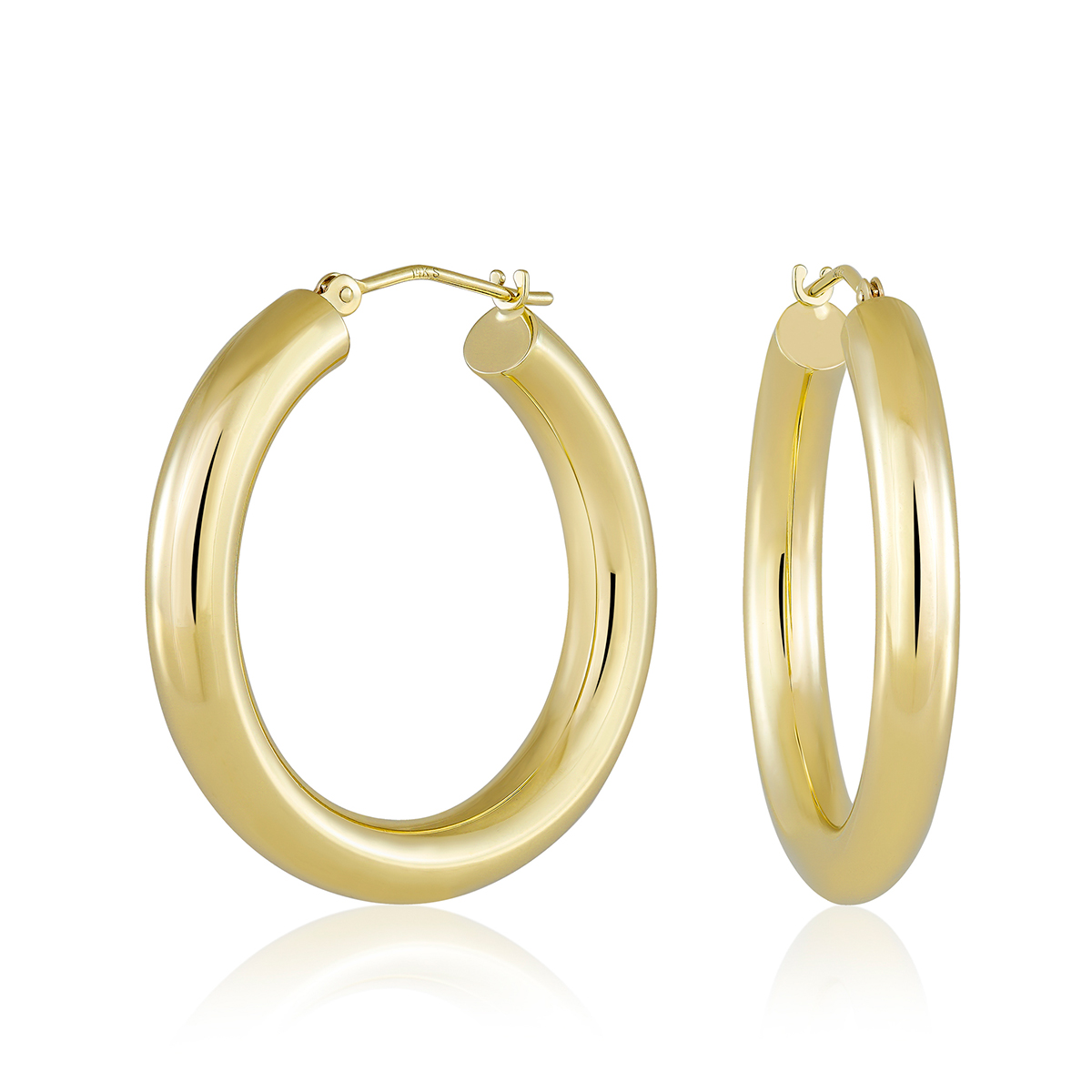 Candela 30x4mm 14kt. Gold Hoop Earrings