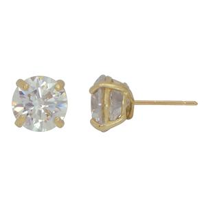 Candela 14kt. Yellow Gold 9mm CZ Round Stud Earrings