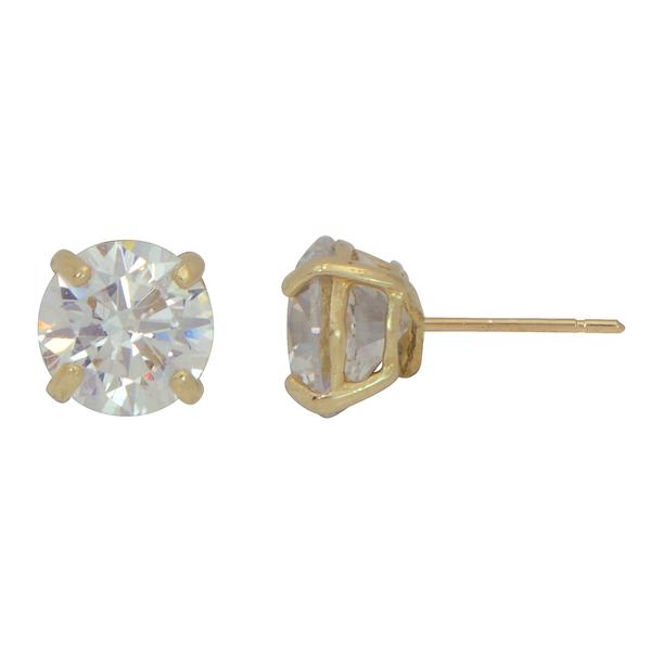 Candela 14kt. Yellow Gold 9mm CZ Round Stud Earrings