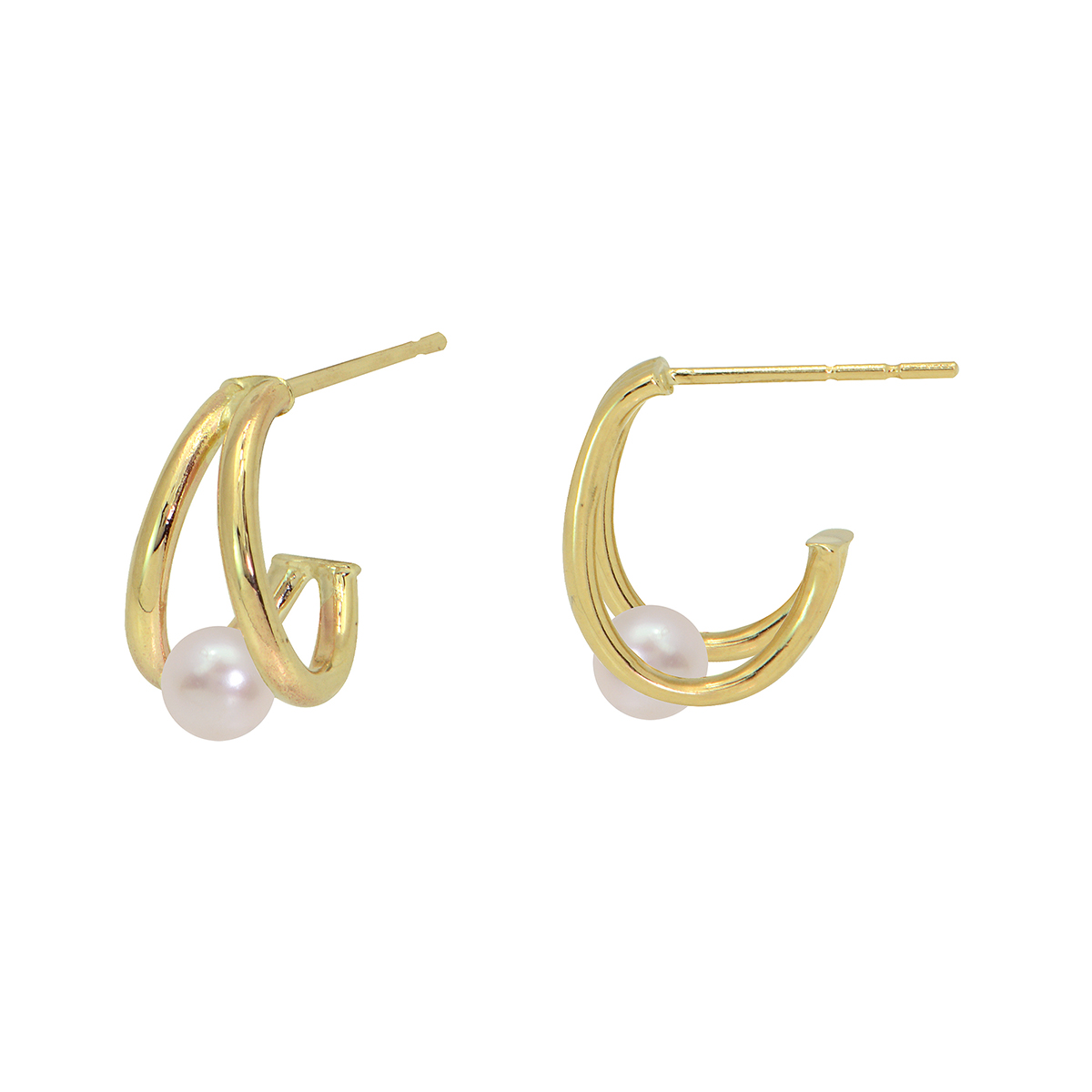 Candela 14kt. Yellow Gold Freshwater Pearl Hoop Earrings