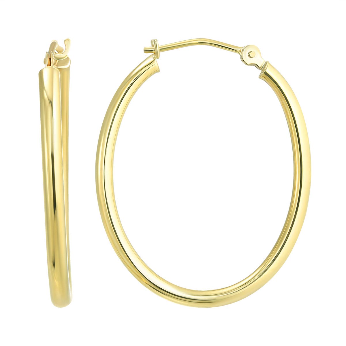 14kt. Gold Polished Oval Hoop Earrings