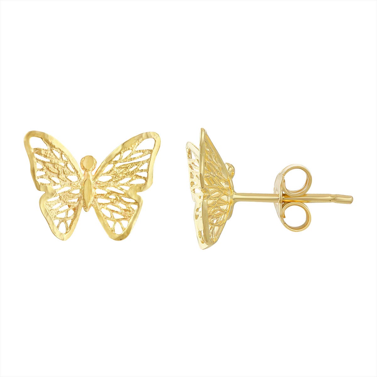 14kt. Intricate Butterfly Stud Earrings