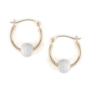 Candela 14kt. 15mm Stardust Bead Hoop Earrings