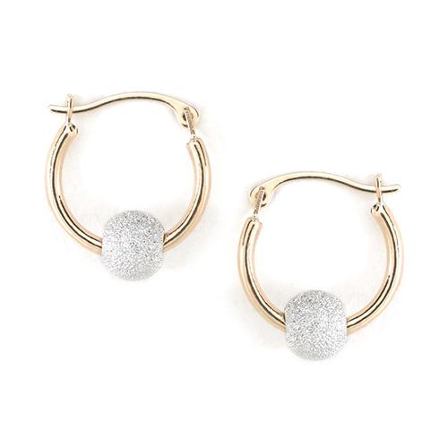 Candela 14kt. 15mm Stardust Bead Hoop Earrings