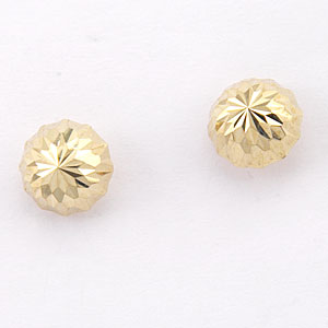 Candela Diamond Cut Dome 14kt. Gold Stud Earrings