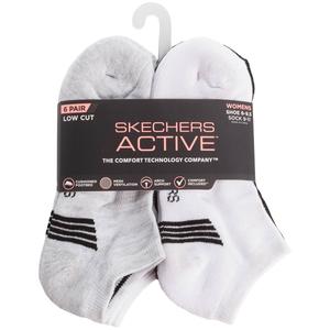 Womens Skechers 6pk. Low Cut 1/2 Terry Socks