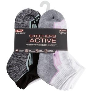 Womens Skechers 6pk 1/2 Terry Quarter Crew