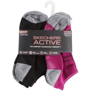 Womens Skechers 6pk. Half-Terry Cushioned Low Cut Socks