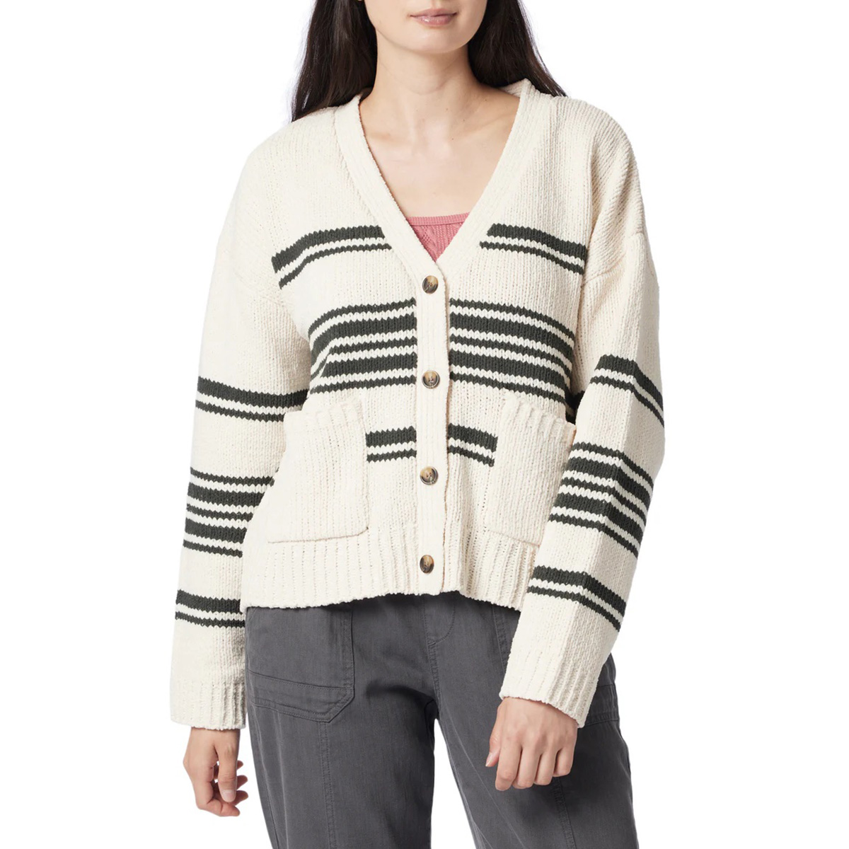 Womens Supplies By UNIONBAY(R) Julianne Stonewall  Stripe Cardigan