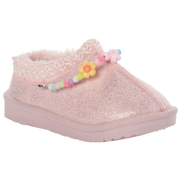 Little Girls Josmo Pink Scuff with Beads Clogs