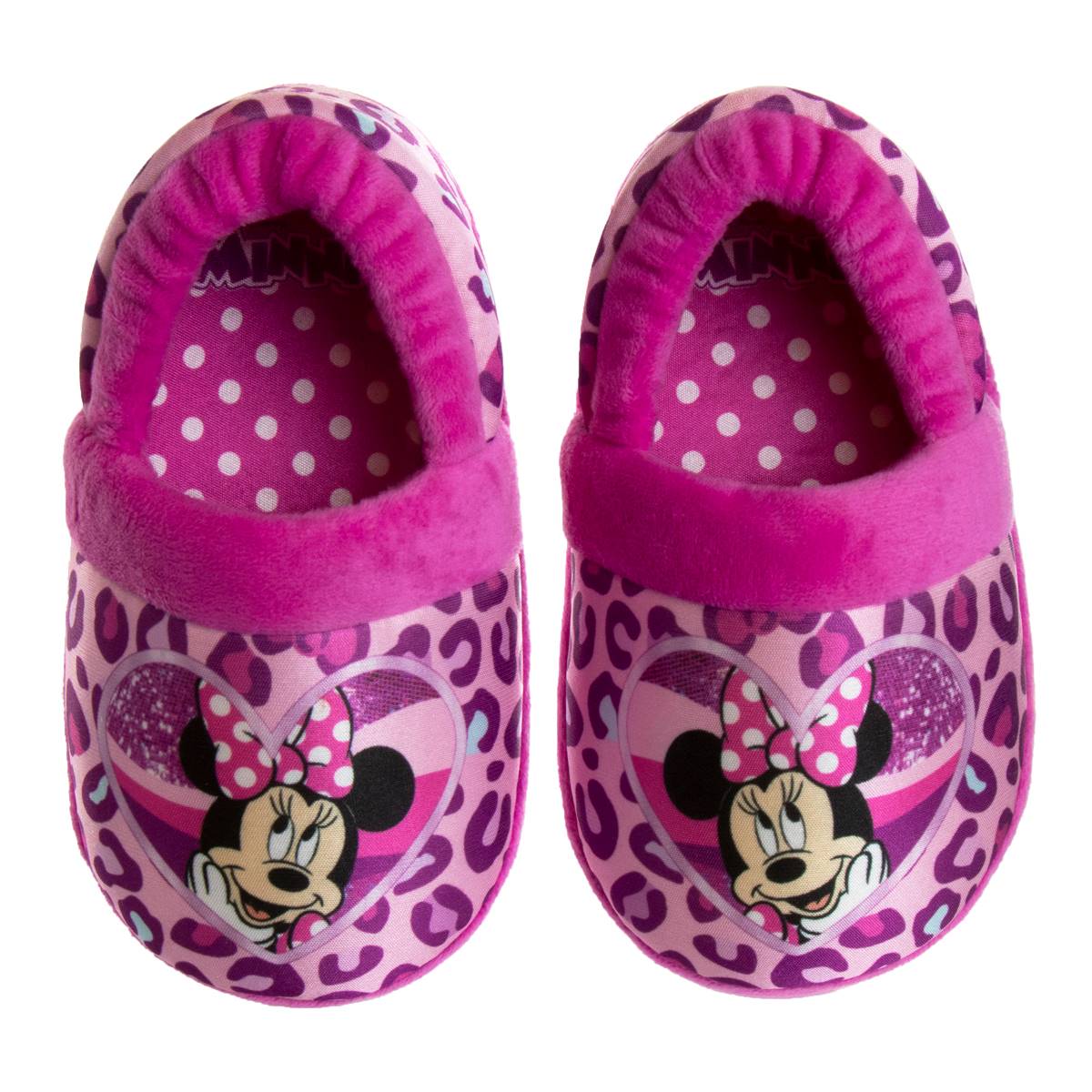 Little Girls Disney Minnie Mouse Leopard Slippers