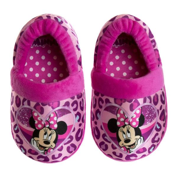 Little Girls Disney Minnie Mouse Leopard Slippers alternate view