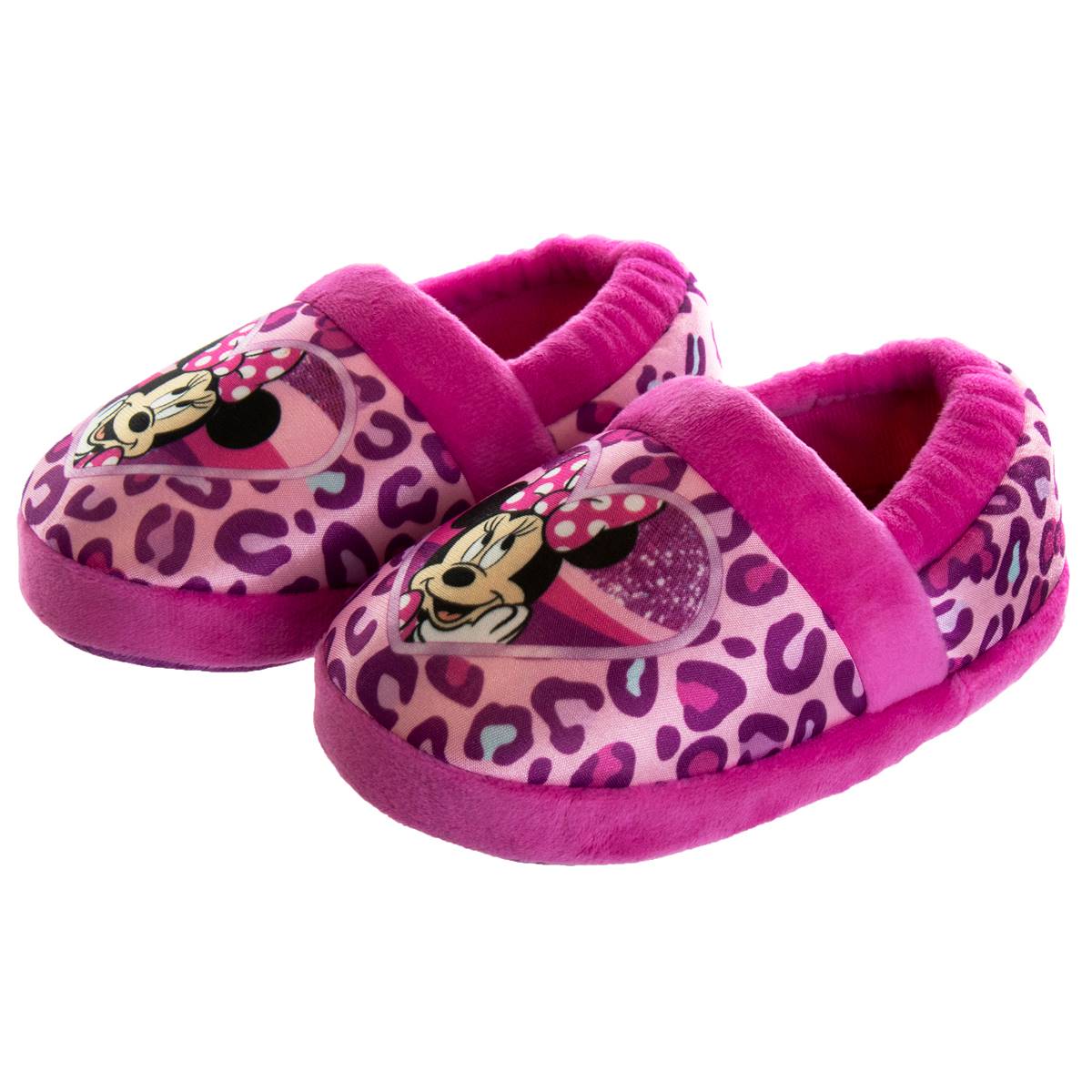 Little Girls Disney Minnie Mouse Leopard Slippers