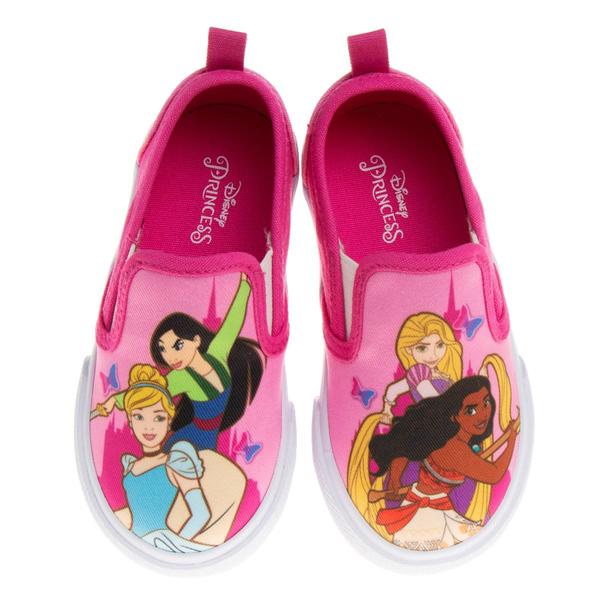 Little Girls Disney Princesses Slip-On Fashion Sneakers alternate view