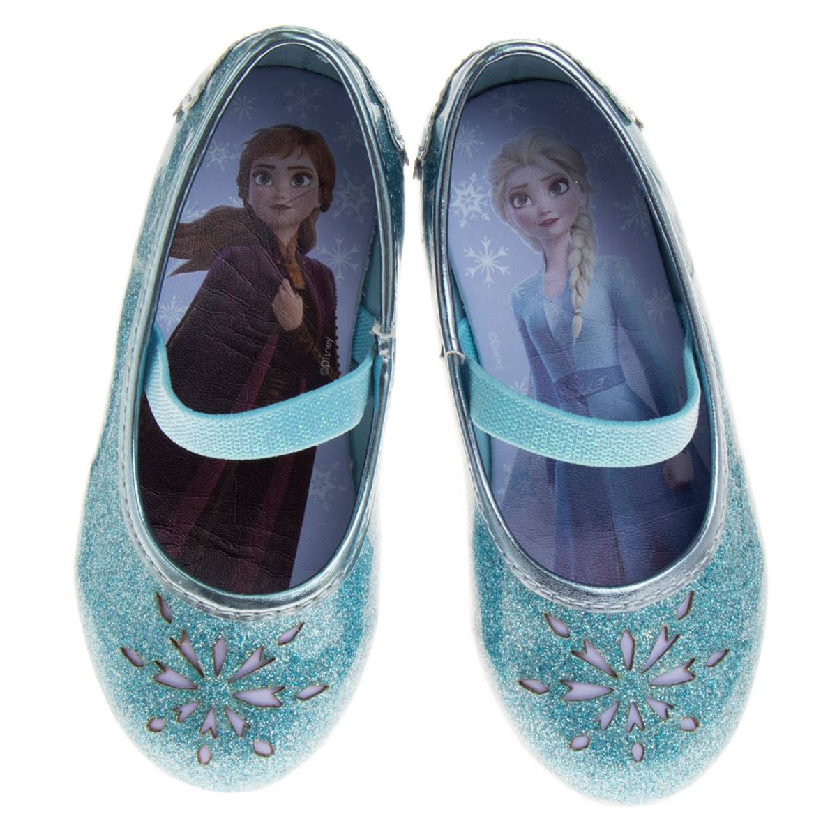 Little Girls Disney Frozen Elsa & Anna Glitter Mary Jane Flats