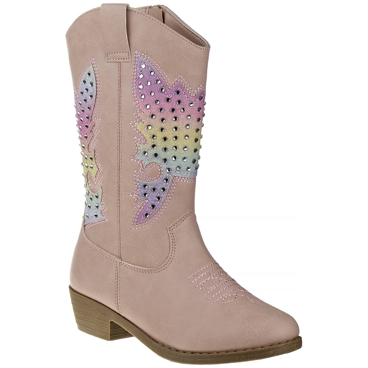 Big Girls Kensie Girl Zip-Up Bedazzled Cowgirl Boots