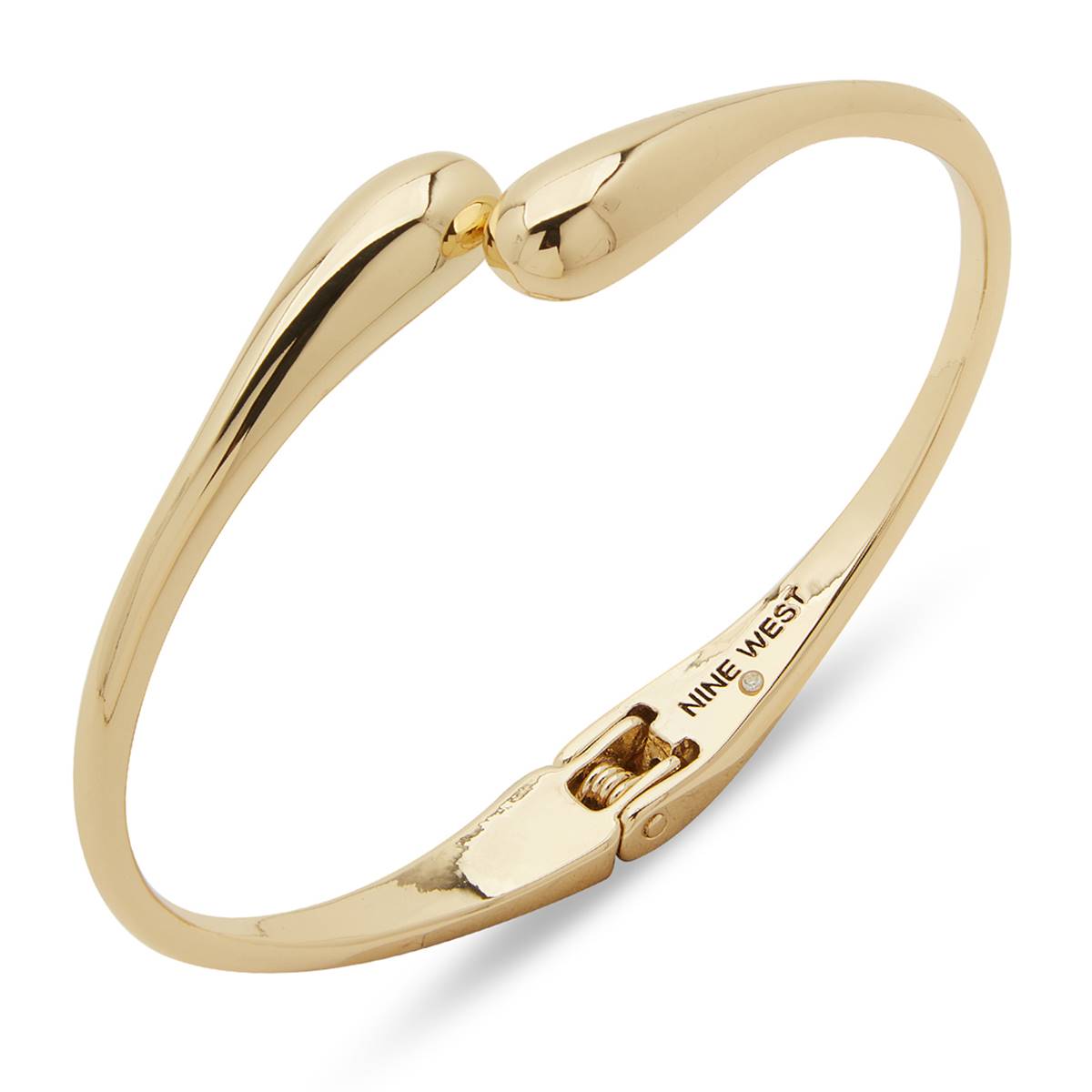 Nine West Gold-Tone Open Hinge Cuff Bracelet