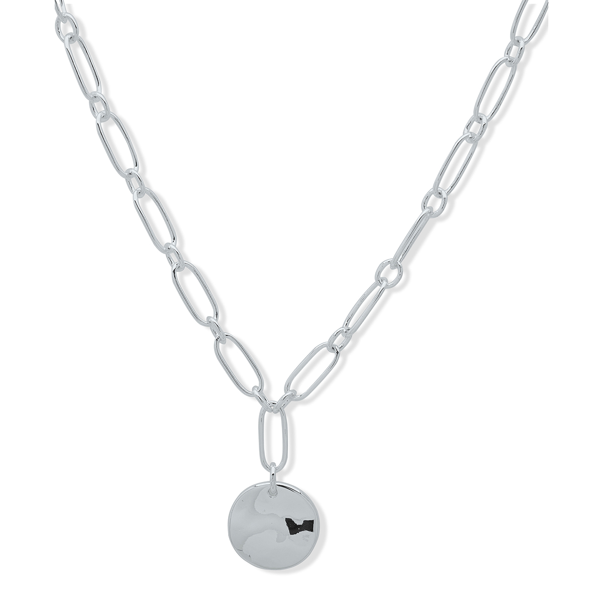 Nine West Silver-Tone Wavy Pendant Necklace