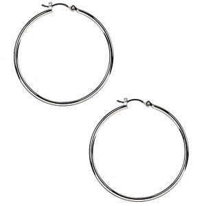 Nine West Silver-Tone Hoop Pierced Earrings