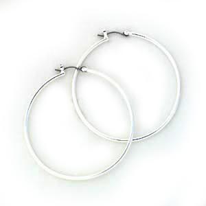 Nine West Large Silver-Tone Hoop Earrings