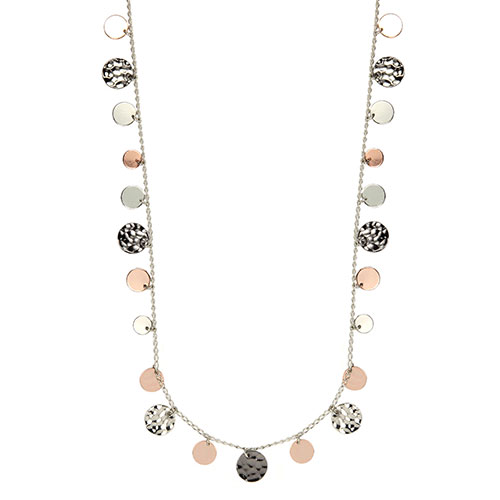 Nine West 42in. Tri-Tone Long Disc Necklace