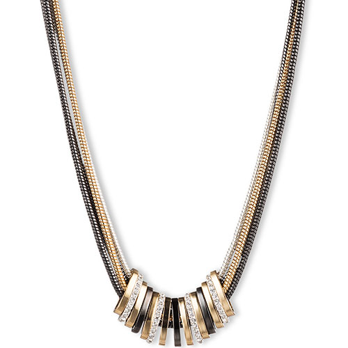 Nine West Tri-Tone Slider Necklace