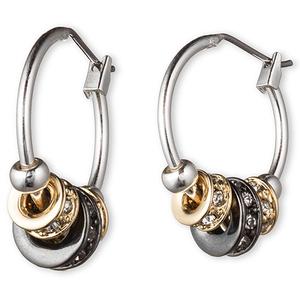 Nine West Tri-Tone Slider Hoop Earrings