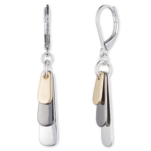 Nine West Tri-Tone Shaky Drop Earrings