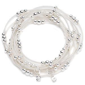 Nine West Silver-Tone 5 Row Stretch Bracelet