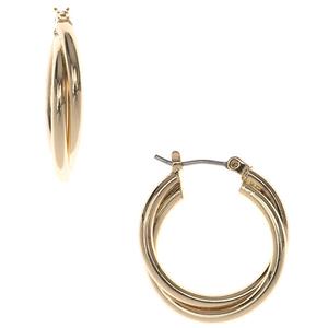 Nine West Gold-Tone Twisted Hoop Earrings