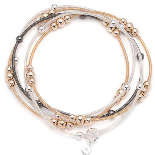 Nine West Tri-Tone 5 Row Stretch Bracelet