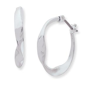Nine West Silver-Tone Click Top Hoop Earrings