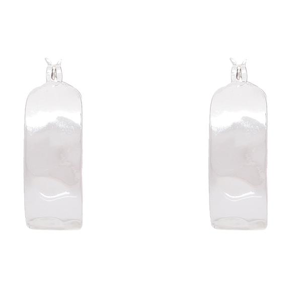 Nine West Polished Silver-Tone Wide Small Drop Earrings