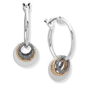 Nine West Tri-Tone Shaky Drop Off Hoop Earrings
