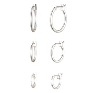 Nine West Silver Small Hoop 3pr. Hoop Earrings