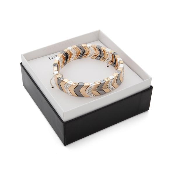 Nine West Tri-Tone Scalloped Stretch Bracelet