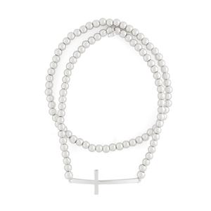 Nine West Cross Beaded Stretch Bracelet - Set of 2