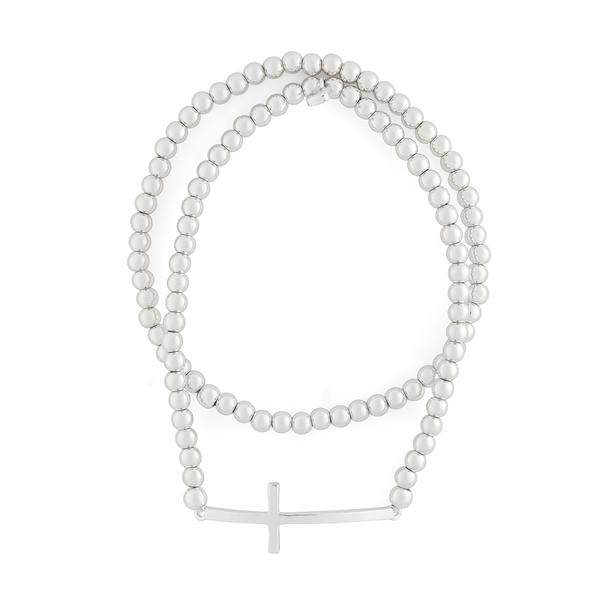 Nine West Cross Beaded Stretch Bracelet - Set of 2