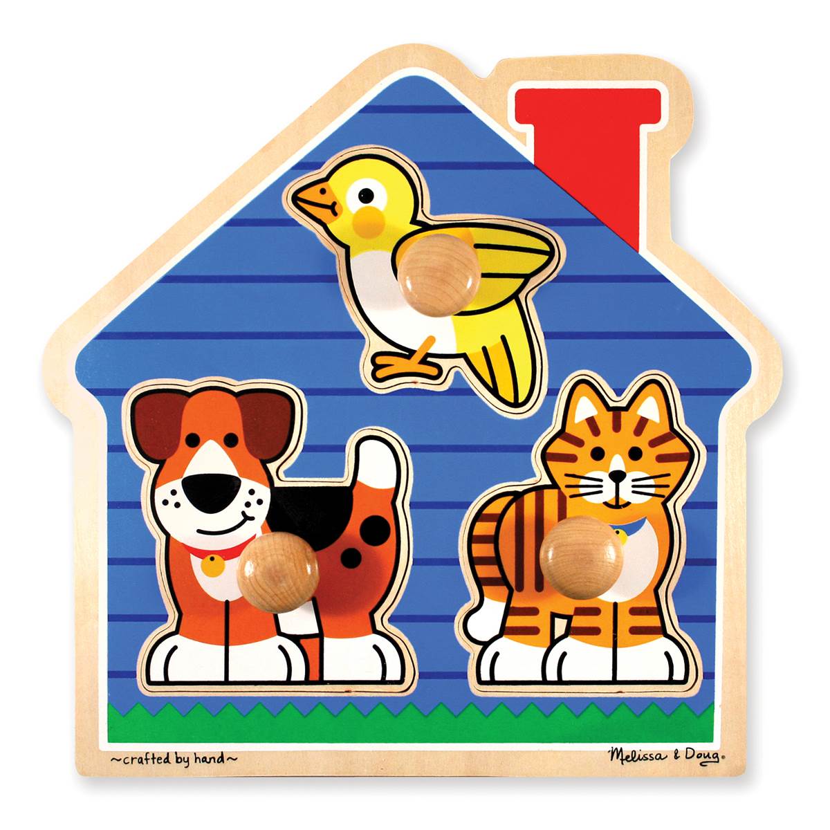 Melissa & Doug(R) 3pc. House Pets Jumbo Knob Wooden Puzzle