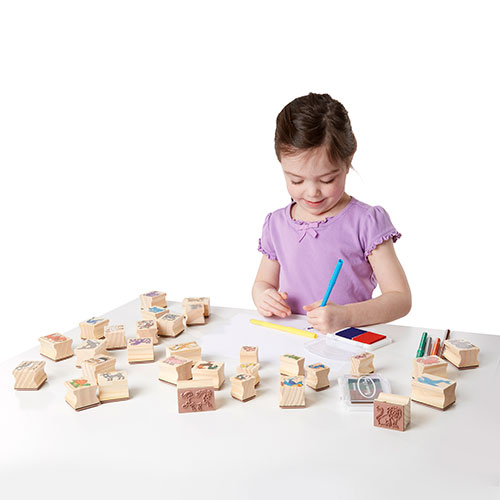 Melissa & Doug(R) Deluxe Wooden Animals Stamp Set