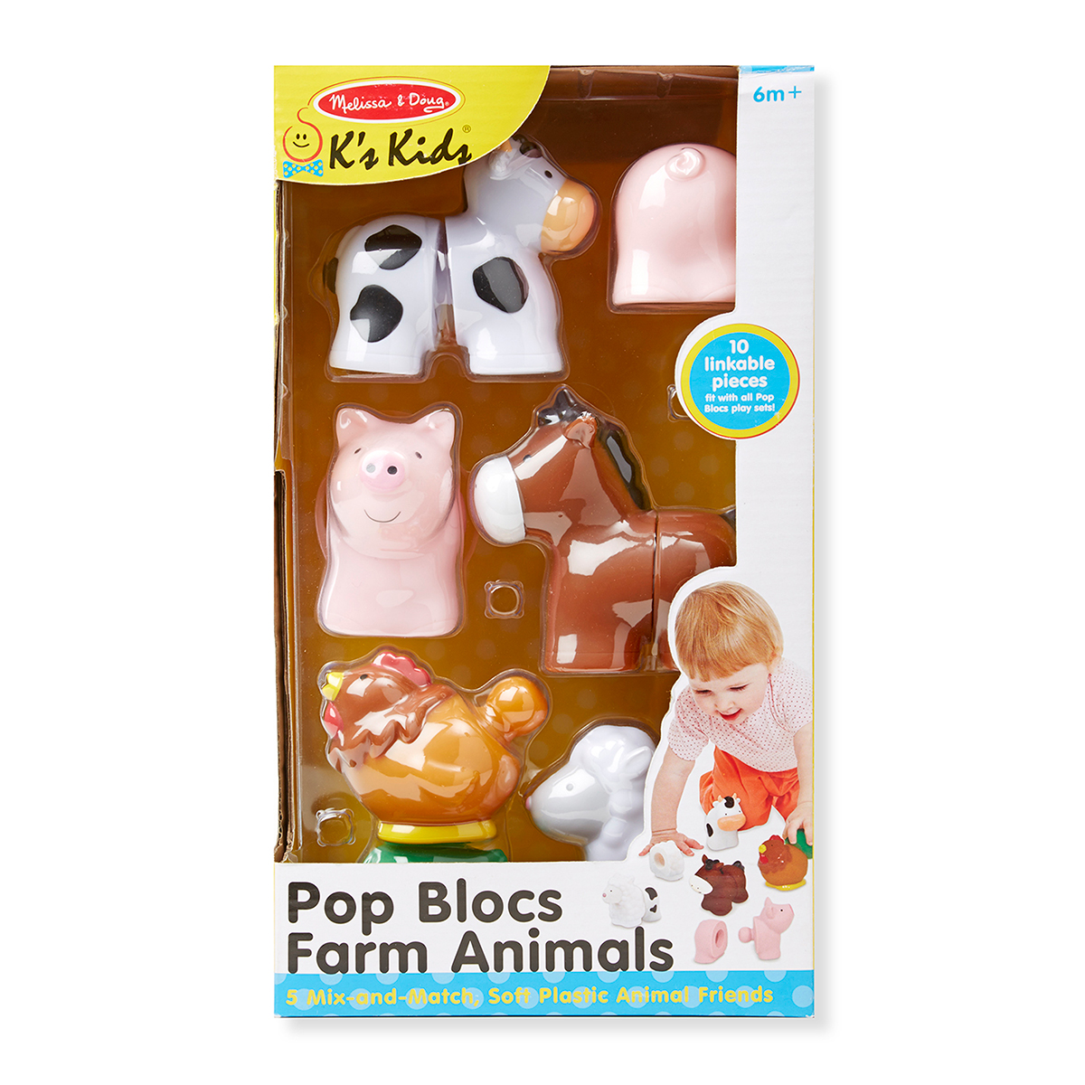 Melissa & Doug(R) K's Kids Pop Blocs Farm Animals