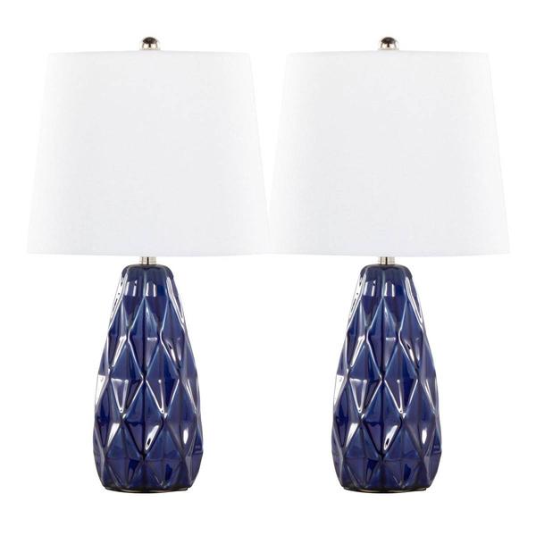 LumiSource Hex 20in. Ceramic Table Lamps - Set of 2