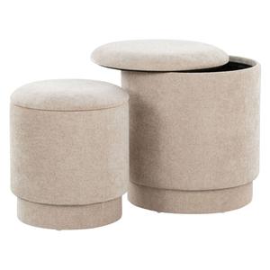 LumiSource Upholstered Contemporary Ottoman Set alternate view