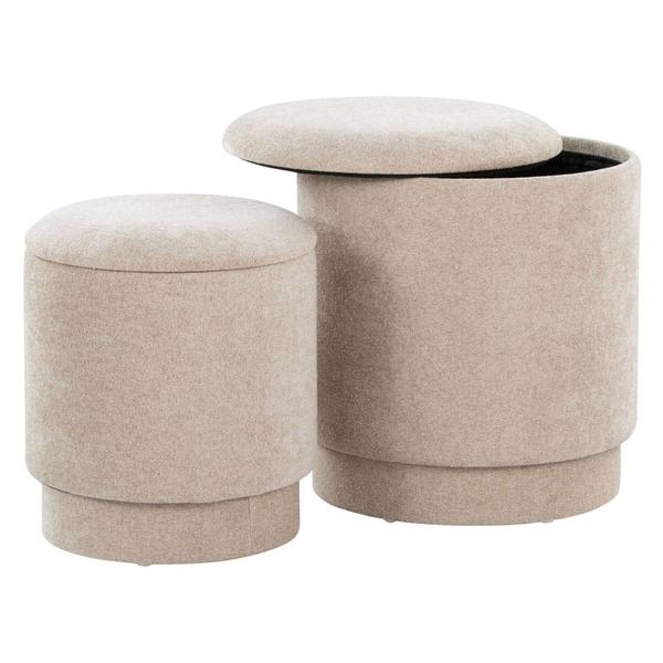 LumiSource Upholstered Contemporary Ottoman Set alternate view