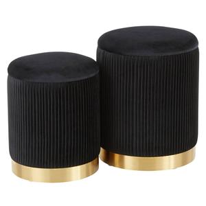 LumiSource Marla Contemporary Nesting Pleated Ottoman Set