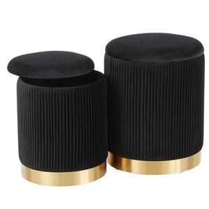 LumiSource Marla Contemporary Nesting Pleated Ottoman Set alternate view