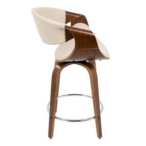 LumiSource Curvini Mid-Century Modern Counter Stools - Set of 2 alternate view